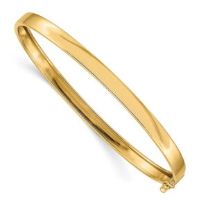 14k gold flat flexible hinged bangle bracelet 8 inch