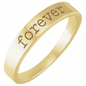 14k gold forever love note ring for women