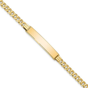 14k gold women's 7mm curb id bracelet 7 inch