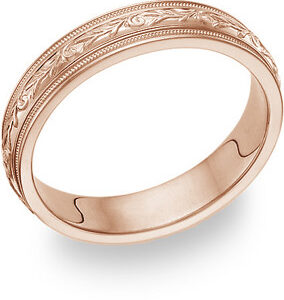 14k rose gold paisley wedding band