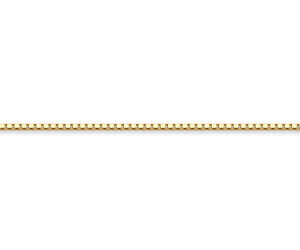 18K Gold Box Chain Necklace, 1mm