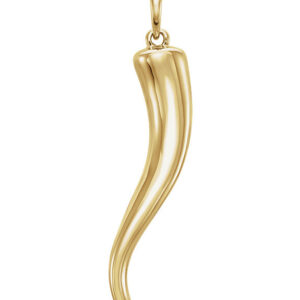 18K Gold Italian Horn Pendant