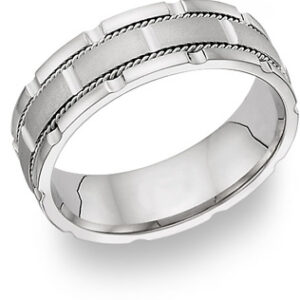 18K White Gold Design Wedding Band