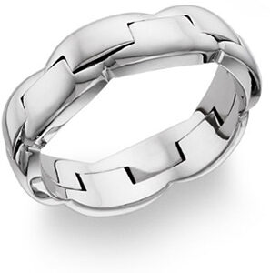 18K White Gold Two-Halves Wedding Band Ring