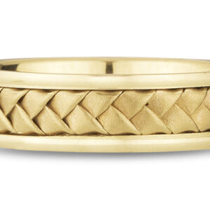 18K Yellow Gold Braided Wedding Band (6mm)