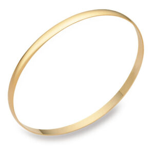 18k solid gold 4mm bangle bracelet