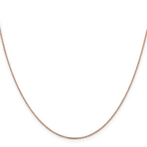 1mm 14k rose gold cable chain necklace