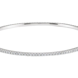 2 Carat Diamond Stackable Bangle Bracelet in 14K White Gold