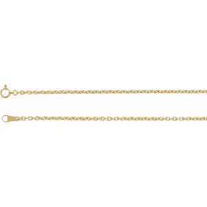 2.2mm 18K Gold Cable Chain Necklace