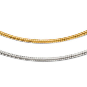 2.5mm Reversible 14K Two-Tone Gold Omega Necklace in 16"