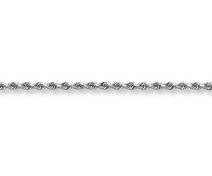 2.5mm Rope Bracelet, 14K White Gold