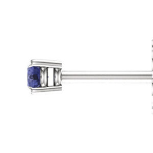 2.5mm Tanzanite Stud Earrings, 14K White Gold