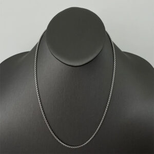 2.7mm platinum round box chain necklace