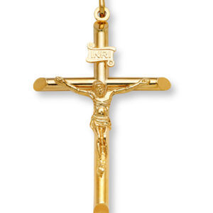 22K Solid Gold Crucifix Pendant Necklace