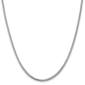 2mm 14K White Gold Franco Chain Necklace in 20" Length
