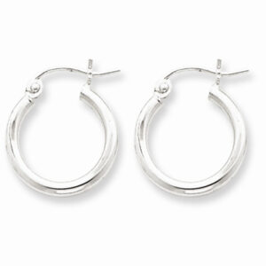 2mm Round Hoop Earrings in Sterling Silver