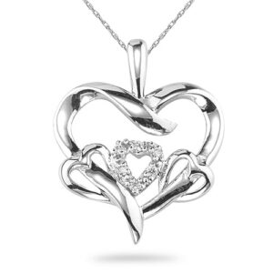 3 Hearts in 1 Diamond Heart Necklace