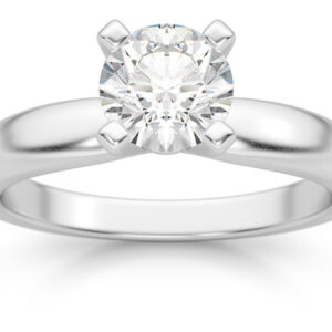 3/4 Carat Diamond Solitaire Ring, 14K White Gold