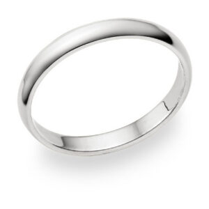 3mm Plain White Gold Wedding Band in 14K