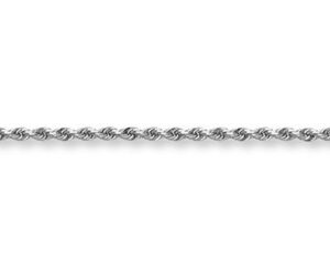 3mm Rope Bracelet, 14K White Gold