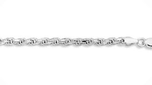 3mm Sterling Silver Diamond Cut Rope Bracelet