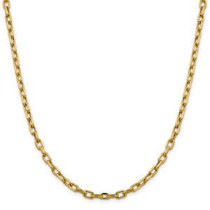 4.9mm 14K Gold Open Cable Chain Necklace, 24"