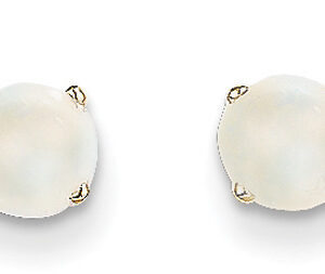 4mm Opal Stud Earrings in 14K Yellow Gold