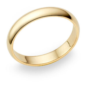 4mm Plain Gold Wedding Band in 14K