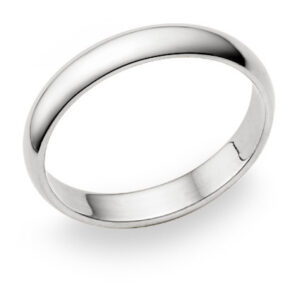 4mm Plain White Gold Wedding Band in 14K