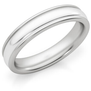 4mm White Gold Polished Wedding Band Ring