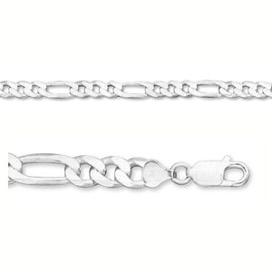 5.5mm Sterling Silver Figaro Link Bracelet