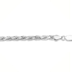 5mm Sterling Silver Diamond Cut Rope Bracelet