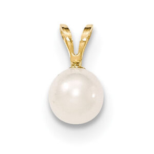 6-7mm Cultured Akoya Pearl Pendant in 14K Gold