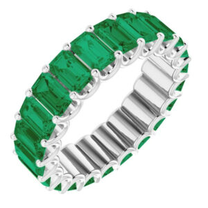 6 carat emerald-cut emerald eternity band