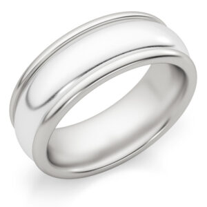 7mm Polished White Gold Wedding Band