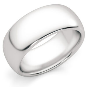 8mm Comfort-Fit Platinum Plain Wedding Band Ring