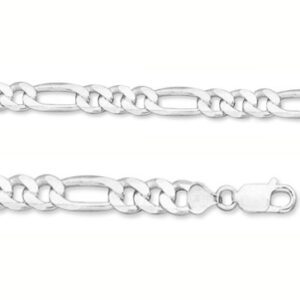 8mm Sterling Silver Figaro Link Bracelet