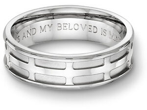 All Saints Cross Bible Verse Wedding Band