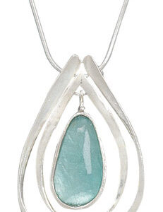 Ancient Roman Glass and Sterling Silver Cut Out Pendant