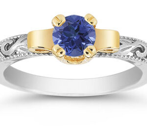 Art Deco Sapphire Engagement Ring, 1/2 Carat