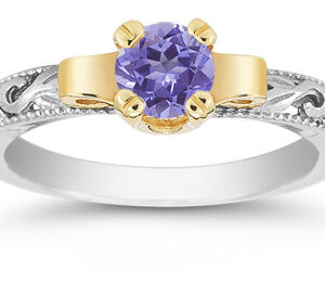 Art Deco Tanzanite Engagement Ring, 1/2 Carat