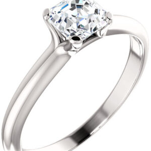 Asscher-Cut 0.70 Carat Diamond Engagement Ring