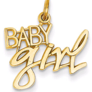 Baby Girl Charm Pendant in 14K Gold