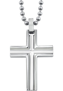 Beveled Titanium Cross Pendant