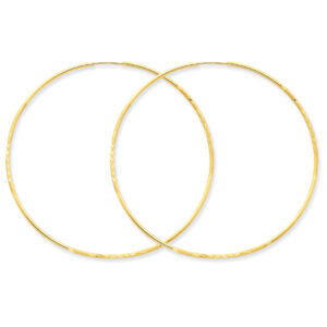 Big 2 5/16" Diamond-Cut Endless Hoop Earrings in 14K Yellow Gold