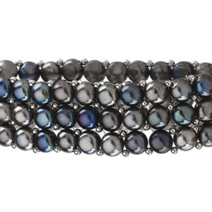 Black Freshwater Pearl Stretch Bracelet