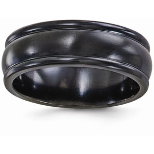 Black Titanium Domed 8mm Wedding Band