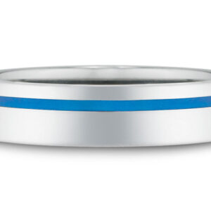 Blue Titanium Wedding Band