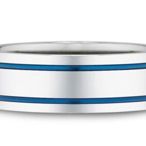 Blue Titanium Wedding Band