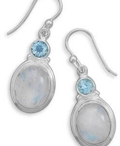 Blue Topaz and Moonstone Earrings